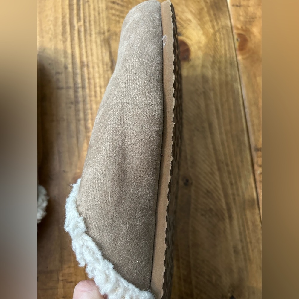 J. Crew Tan Suede/Shearling Clog Women's Slippers - Picture 7 of 8
